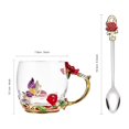 thumbnail image 2 of Taza de té con forma de flor AISVELDY, de cristal con forma de rosa roja, con cuchara, 2 of 6