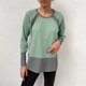 thumbnail image 2 of Blusa de moda para mujer Color sólido Cuello redondo Costura Manga larga Casual Tops Pompotops gfhjh15884, 2 of 5