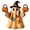 B-No Light, variant on BingTong Lighted Vintage Patchwork Ghost,Halloween Vintage Quilt Style Ghost Figurine With Witch Hat & Pumpkin Bucket,Farmhouse Warm Light Tabletop Decor B-No Light