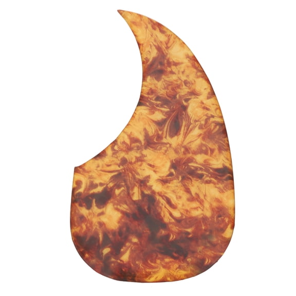 Acoustic Guitar Pickguard, Anti-Scratch Guard Plate Guitar Replacement Teardrop Shaped Self Adhesive, Amber Brown