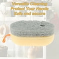 thumbnail image 3 of Unique Bargains Dish Brush with Hanging Strap Soap Dispensing Brush Kitchen Scrub Brushes for Cleaning Yellow, 3 of 6