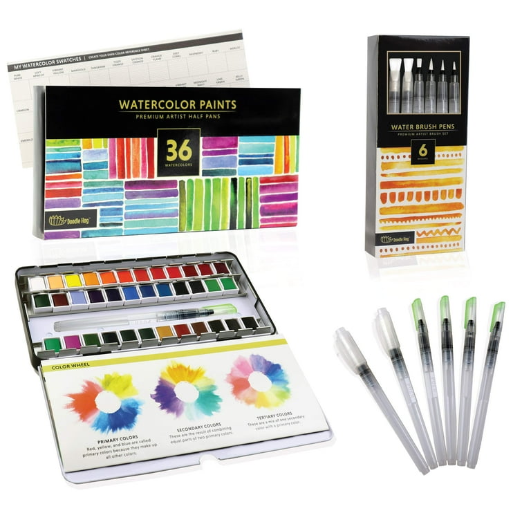 Watercolor Paint Brush Pen Set With Refillable Water Coloring Pen