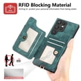 thumbnail image 5 of for Samsung Galaxy S21 5G Phone Case Wallet with Card Holder,PU Leather Flip Folio Case,RFID Blocking Ring Holder Kickstand Wrist Strap Magnetic Protective Women Men Cover,Green,For Galaxy S21 (5G), 5 of 10