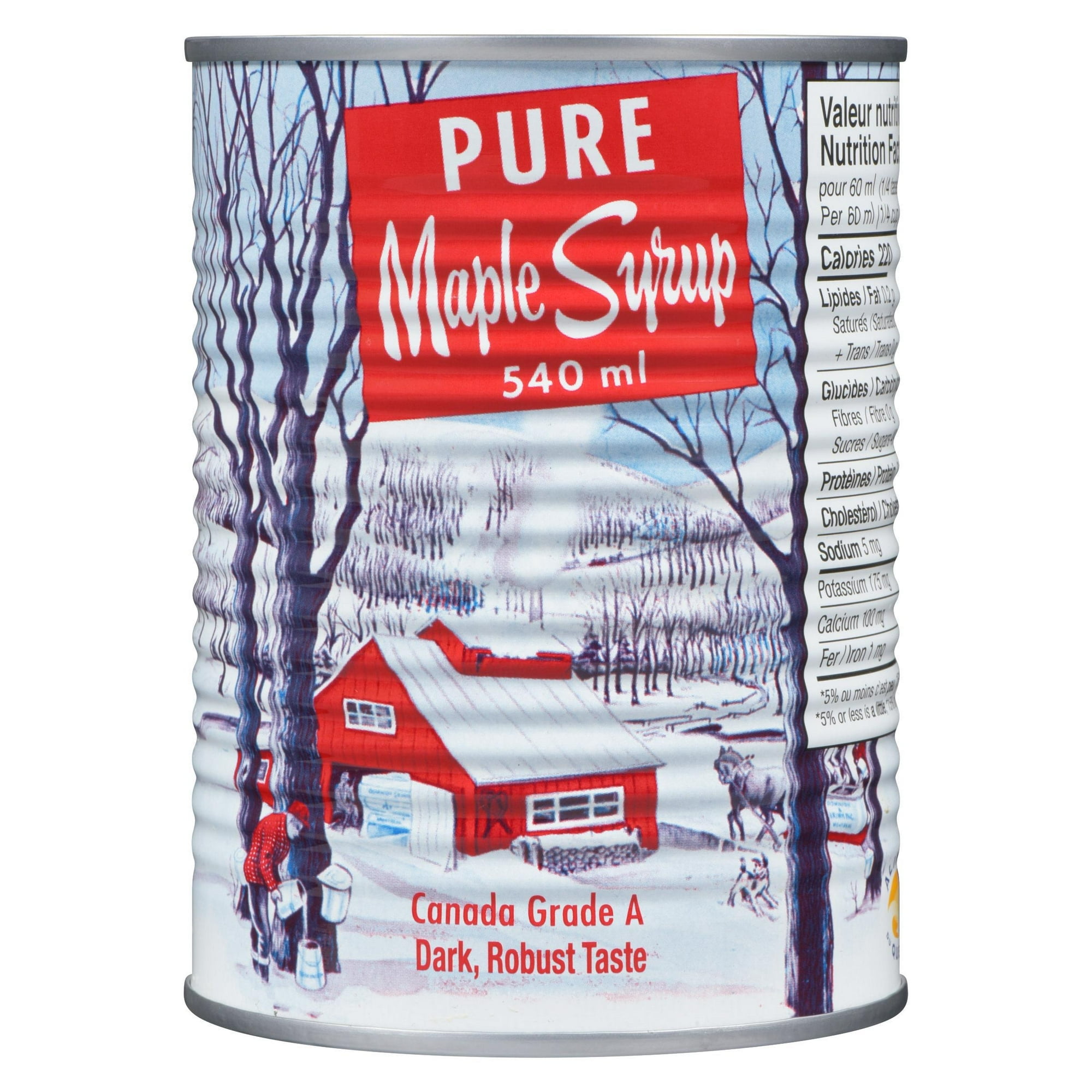 Sirop d'érable pur Foncé, Goût Robuste 540 ml Sirop d’érable 100 % pur, foncé goût robuste.