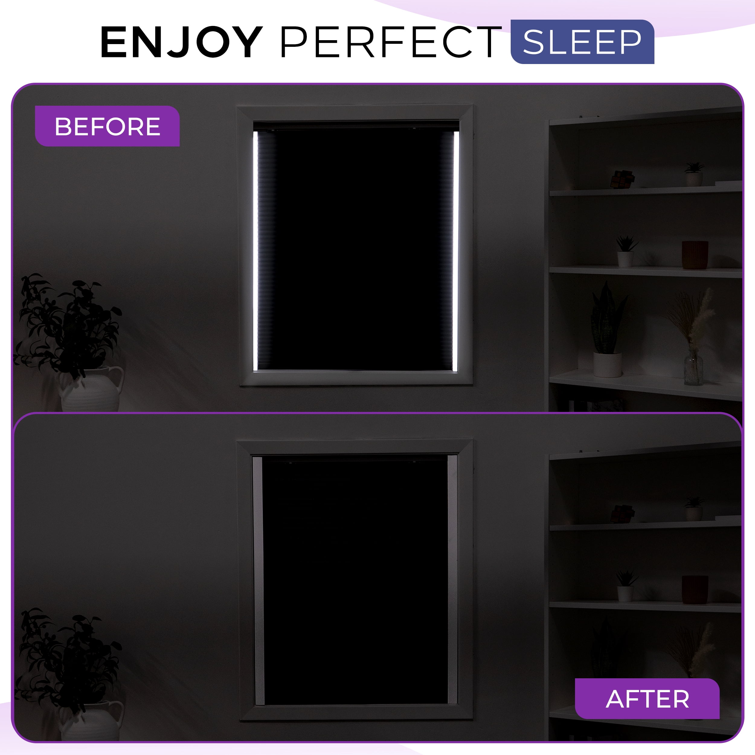 Light Blocking Strips for Along Edges of Blackout Shades-90" White