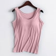 thumbnail image 2 of Glisme Ribbed Tank Tops For Women Built In Bra Scoop Neck Loose Fit Solid Color Sleeveless Summer Shirts Pk2 M, 2 of 3