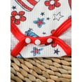 thumbnail image 5 of Baby Girl My First 4th of July Outfit Sleeveless Strap American Stars Striped Flag Tank Top Romper Shorts Headband 3Pcs Set, 5 of 7