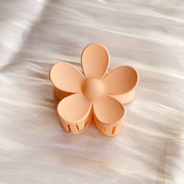 Pinza para el pelo con forma de flor esmerilada de color caramelo de verano para mujer