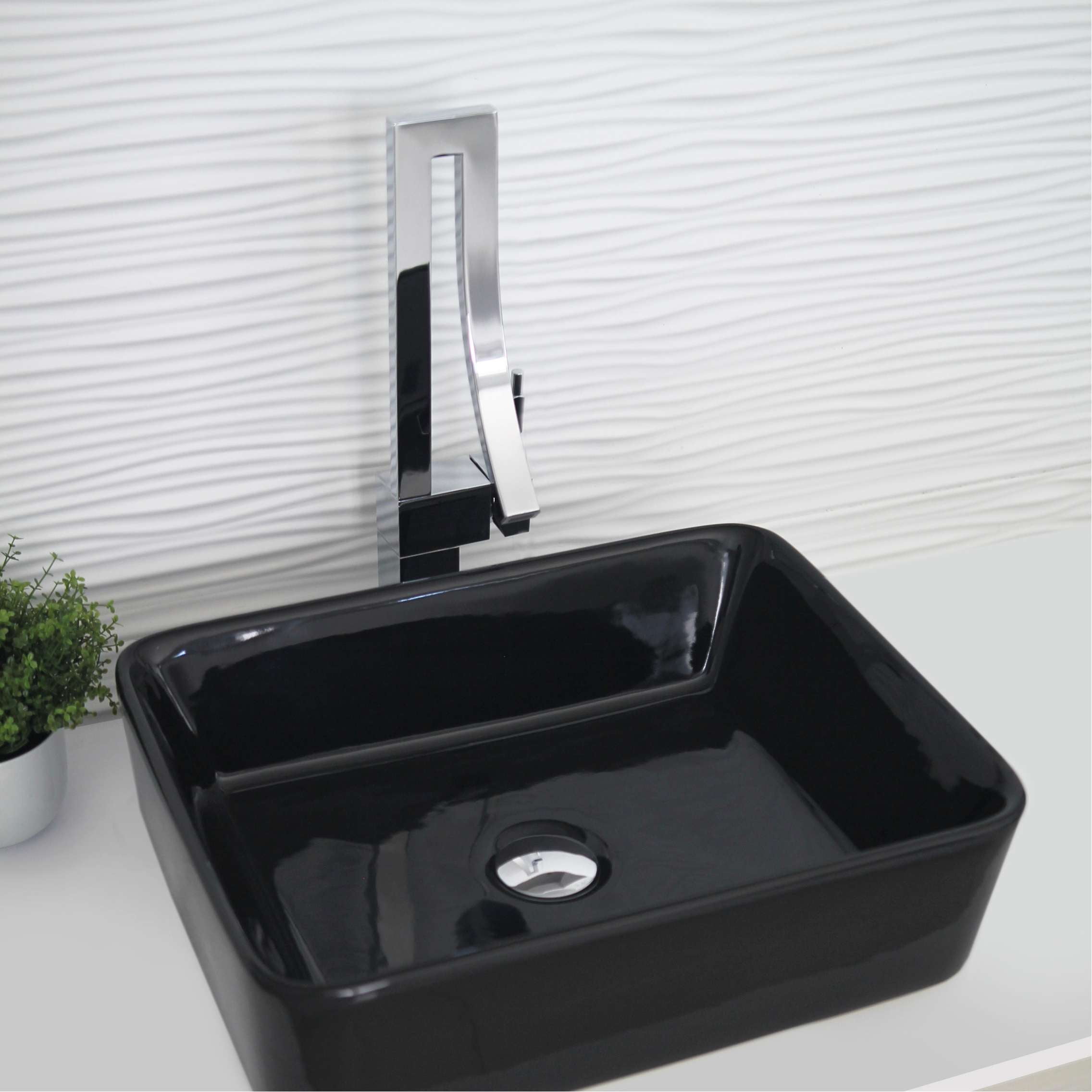 Stylish Ht 17 ½" Polished Chrome Single Handle Vessel Bathroom Faucet B-101C