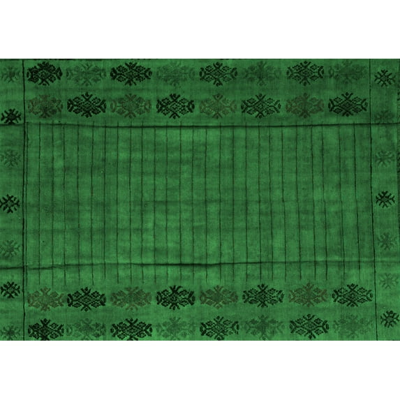 Ahgly Company Indoor Rectangle Abstract Green Modern Area Rugs, 5' x 7'
