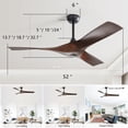 thumbnail image 4 of Sofucor 52" Downrod ABS Ceiling Fans with Remote,Reverse Airflow,6 Wind Speed,Sloped Ceiling Applicable, 4 of 10