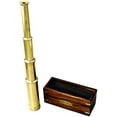 thumbnail image 1 of 15" Handheld Brass Telescope with Wood Box - Nautical Captain, 1 of 5