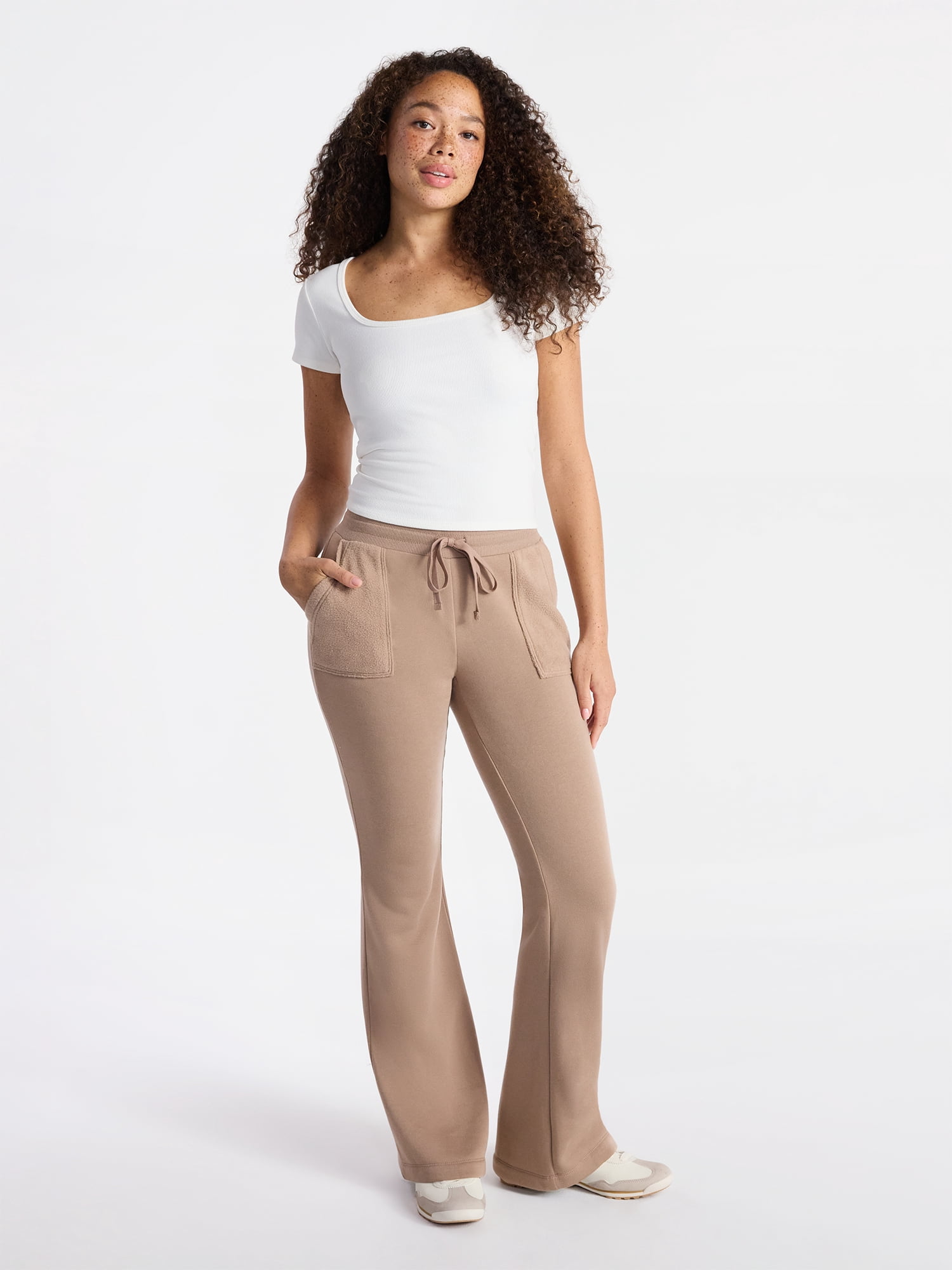 No Boundaries Fleece Flare Leg Pants, 32.5'' Inseam, Women's