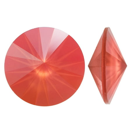 Swarovski Coral - Swarovski Crystal, #1122 Rivoli Fancy Stones 12mm, 4 Pieces, Crystal Light Coral