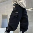 thumbnail image 2 of Solid Baby Sweatpants Fashionable Solid Color Boys Pants Large Children Casual Pants Spring and Workwear Pants New Full Length Pants Black 3T, 2 of 4