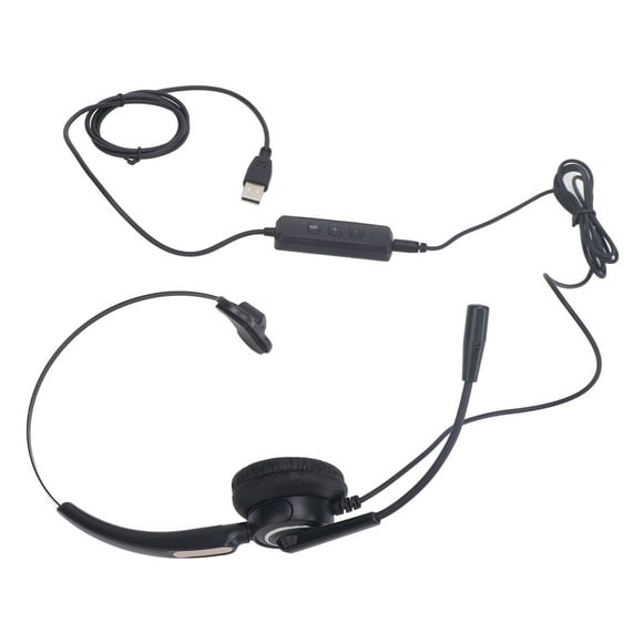 Telephone Headset, Lightweight USB Plug Plug and Play Customer Service Headphone with Noise Cancelling Mic for Laptop for VOIP Landline