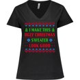 thumbnail image 3 of Inktastic I Make This Ugly Christmas Sweater Look Good Women's Plus Size V-Neck T-Shirt, 3 of 5