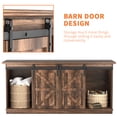 thumbnail image 2 of Lacoo TV Stands Wood Sliding Barn Door Adjustable Storage Farmhouse TV Cabinet for TVs up to 65", Rustic Brown, 2 of 7
