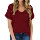 thumbnail image 1 of Pntutb - Camiseta de manga corta para mujer con cuello en V y bolsillos informales Pntutb Pntutb-1797, 1 of 5