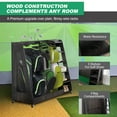 thumbnail image 3 of YIYADO Gray Wooden Golf Bag Storage Rack with 3 Drawers, Holds 2 Stand Bags and 14+ Clubs, Stores Golf Balls, Shoes and Accessories, Indoor and Outdoor, 3 of 6