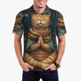 thumbnail image 1 of Balery Surreal Meditating Cat Camisa Polo de Hombre con Estampado, de Manga Corta y Tejido Medio, Camisa Tipo Golf Polo-Large, 1 of 6