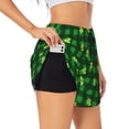 thumbnail image 1 of Balery Happy St. Patrick's Day5 Pantalones cortos deportivos para mujer con forro y dos bolsillos, elásticos, para entrenamiento, gimnasio, yoga-Large, 1 of 7