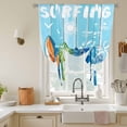 thumbnail image 2 of Tie Up Curtains for Windows Summer Surfing Valance Adjustable Balloon Curtain Beach Palm Tree Blue Wood Grain Tie Up Shades for Kitchen Living Room Bedroom Privacy Curtain Drape 34x45 Inch, 2 of 9