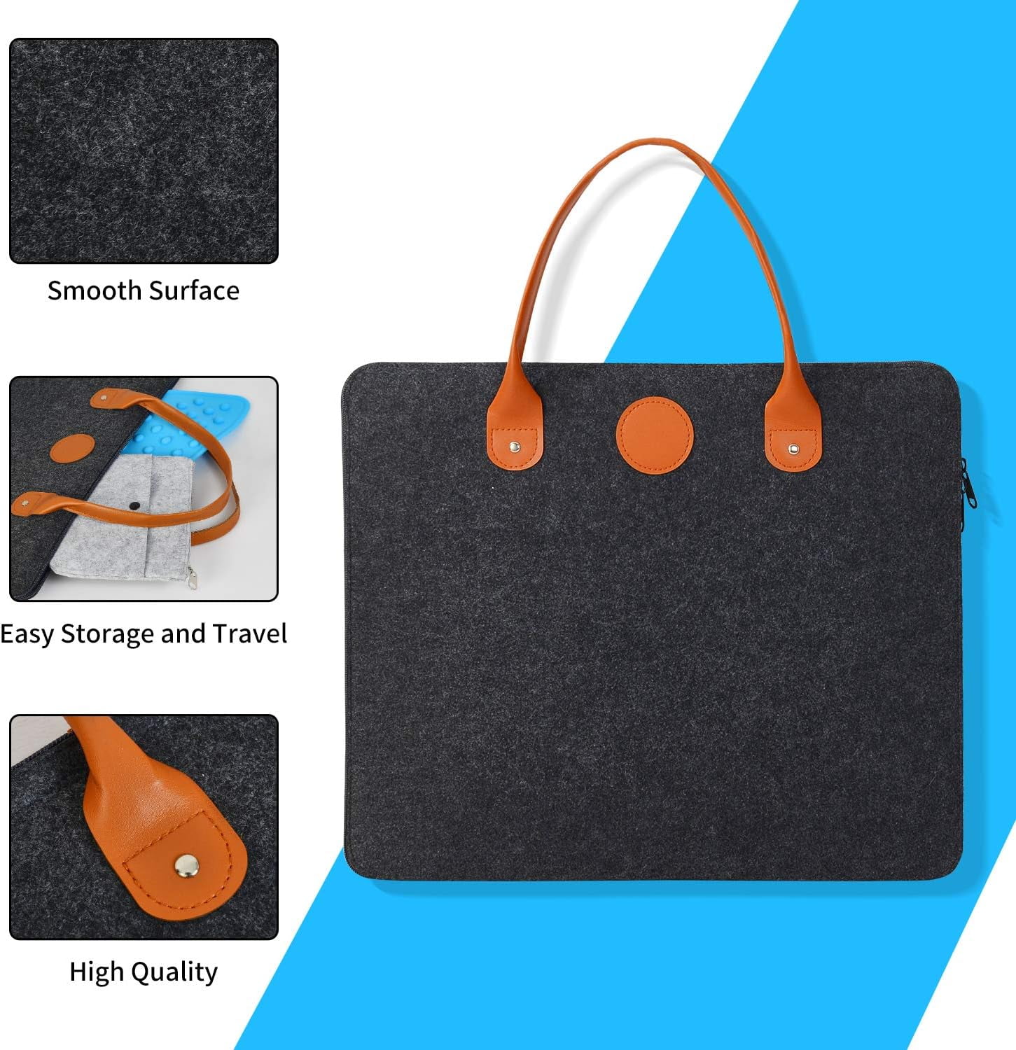 Wool Pressing Mat for Quilting, Portable 17''x13.5'' Heat Resistant Ironing Mat Board with Silicon Iron Rest Pad, Tabletop Sewing & Cutting Supplies