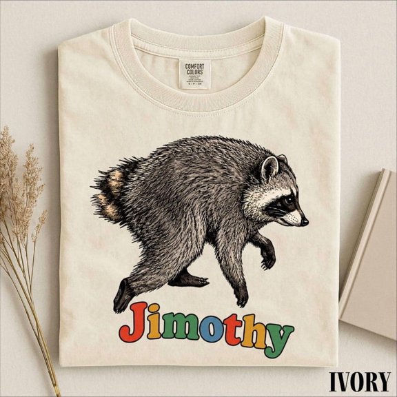 Jimothy Viral Raccoon Shirt, Funny Trash Panda Wildlife T-Shirt, Retro Animal Lover Meme Tee, Vintage Style T-Shirt