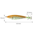 thumbnail image 3 of Cebo de camarón de madera luminosa de 8 cm con anzuelos de calamar, señuelos de pesca (naranja), 3 of 6