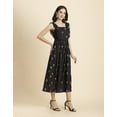 thumbnail image 2 of Moomaya Womens Printed A-Line Long Dress, Ruffled Square Neck Maxi Dress, 2 of 9