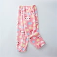thumbnail image 2 of Bjutir Girl Pants Pajamas For Girls Cartoon All Over Print Soft Flannel Fleece Christmas Animal Sleep Pajamas Kids Trousers,Red,11-12 Years, 2 of 3