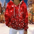 thumbnail image 2 of NMMUED Christmas Hoodies Women Fall Hoodies for Women Christmas Outfits for Women Vacation Tops Holiday Tops for Women Soft Hoodies for Women Christmas Clothes for Women Red XL, 2 of 5