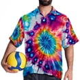 thumbnail image 4 of tie dye79 Men's Short Sleeve Hawaiian Poplin Shirt - Casual Printed Button Down Summer Beach Shirt for Men, 4 of 6