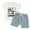R407-White, variant on NOLDARES Toddler Baby Boy Summer Outfits Dinosaur Truck Print Round Neck Short Sleeve Tee Elastic Waist Shorts 2 Pieces Clothes(Blue,0-6 M)