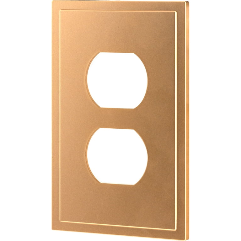 UltraPro Screwless Duplex Receptacle Wallplate – 1-Gang Brushed Bronze Snap-On Cover, Child-Safe Polycarbonate, Easy DIY Install (85748)