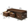 thumbnail image 4 of Badger Basket Children’s Wooden 17.3 gal Toy Storage Bench with Cushion and Fabric Bins, Espresso, 4 of 6