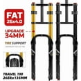 thumbnail image 2 of 26 Inch Bike Suspension Fork 4.0'' Tire Fat Fork Straight Double Shoulder Downhill Bike Air Fork Travel 160mm Rebound Adjustable Manual Lock, 2 of 6