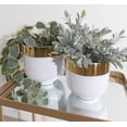 thumbnail image 7 of Kate and Laurel Miley Modern Indoor Planter, Set of 2, Gold and White, Decorative Plant Pots for Indoor Display, 7 of 7