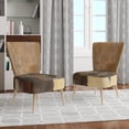 thumbnail image 4 of Designart "Into The Wild Gold Buffalo" Upholstered Modern Farmhouse Accent Chair - Arm Chair, 4 of 5