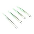 thumbnail image 4 of Eyelash Tweezers Set, Ergonomic Eyelash Applicator Tweezers Tight Bite Multifunctional 4pcs Smoothly with Stainless Steel Packing Box for Travel for Dormitory Pink,Green,Violet, 4 of 7