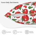 thumbnail image 5 of Xecao Hand Drawn Tomatoes Print Soft Velvet Decorative Throw Pillow Covers, Square Cushion Cases for Bed, Sofa, Living Room, Car, and Indoor Outdoor Use-20"x20", 5 of 8
