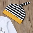 thumbnail image 5 of Canrulo Mama's Boy Newborn Infant Baby Boy Romper Tops Stripe Pants Trousers 3PCS Outfits Clothes White 3-6 Months, 5 of 8