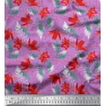 thumbnail image 1 of Soimoi Cotton Poplin Fabric Spruce Leaves & Lily Floral Decor Fabric Printed Yard 42 Inch Wide, 1 of 1