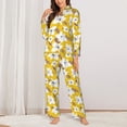 thumbnail image 2 of Hirioo Lilies Flowers for Women's Pajama Sets 2 Piece Pjs Women's Long-Sleeved Pajama Set Button Down Sleepwear,S-XXL-XX-Large, 2 of 7