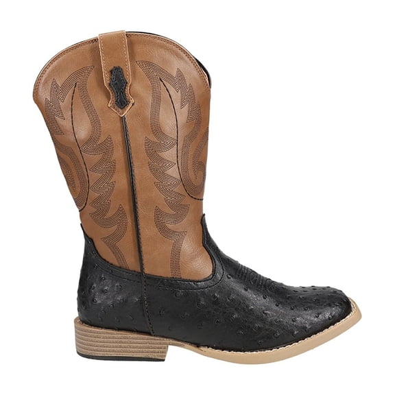 Roper Boys Bumps Embroidered Square Toe Cowboy Mid Calf Western Boots