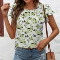 thumbnail image 3 of Women's Summer Loose Casual Short Sleeve Chiffon Top T-Shirt Blouse,S-2XL, 3 of 6