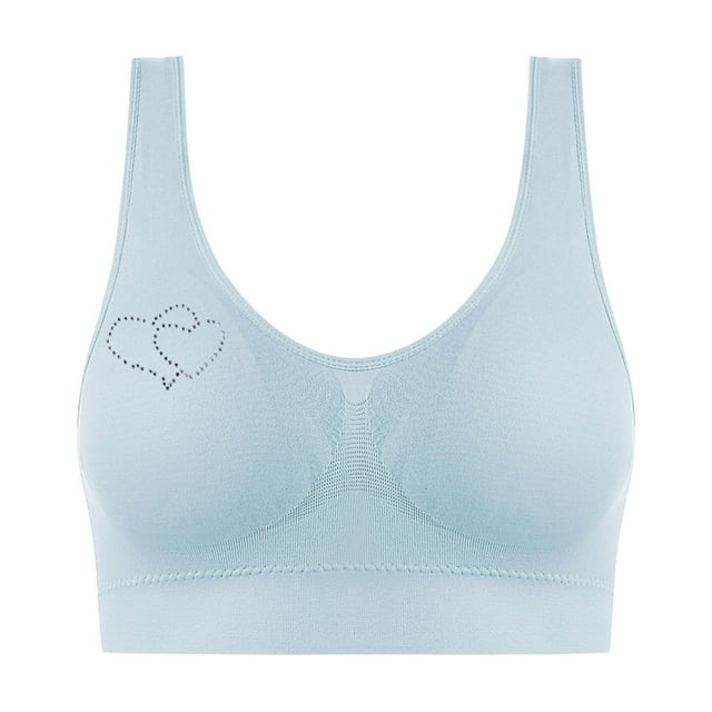Women's Adjustable Ribbed Bra - Wireless Seamless Bralette | Lightweight Full Coverage with Wide Straps for Large Bust Support