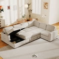 thumbnail image 2 of U-shaped Corduroy Combination Corner Sofa with Storage Lounge Chair, 6-seater Oversized Sofa, With USB interfaces, Suitable for Living Room, Office, and Spacious Space WQ-367, 2 of 9