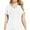 White, variant on SSLR V Neck T Shirts for Women Short Sleeve Summer Tops Ribbed Trendy Shirts